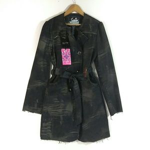 NWT Custo Barcelona Raw Edge Midi Trench Coat